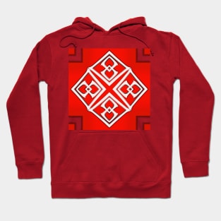 Bright Red Kaleidoscope Pattern (Seamless) 17 Hoodie